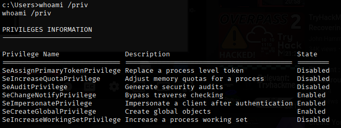 Privilege Escalation Screenshot